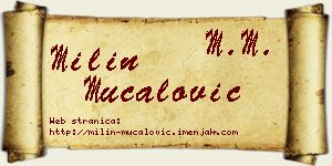 Milin Mučalović vizit kartica